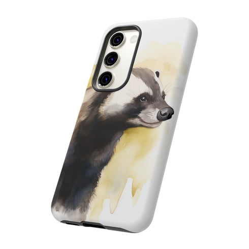 Badger on a Yellow Background - Impact Resistant Phone Case